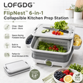 LOFGDG™ FlipNest™ 6-in-1 Collapsible Kitchen Prep Station