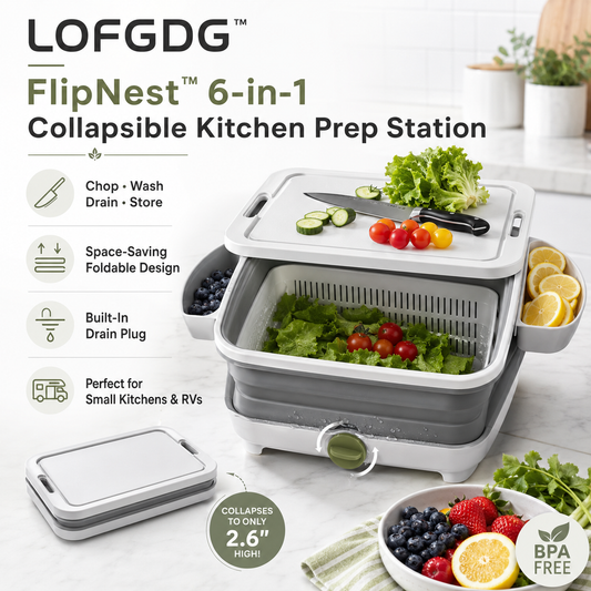 LOFGDG™ FlipNest™ 6-in-1 Collapsible Kitchen Prep Station