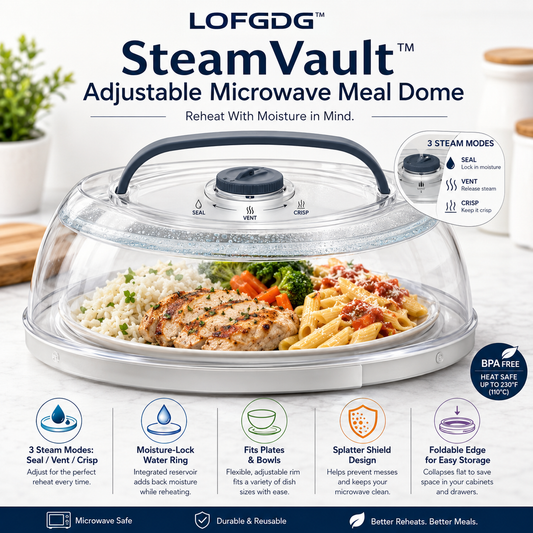 LOFGDG™ SteamVault™ Adjustable Microwave Meal Dome