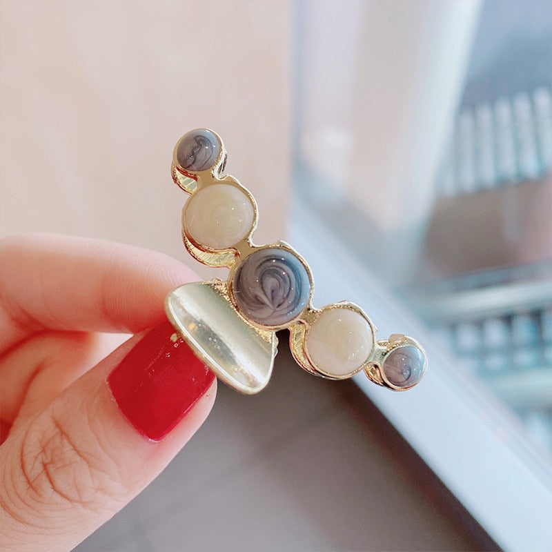 Fashion Metal Hair Claw For Women Gold Silver Color Cross Crab Hair Clip Korean Elegant Geometric Hairpin Girl Hair Accessories