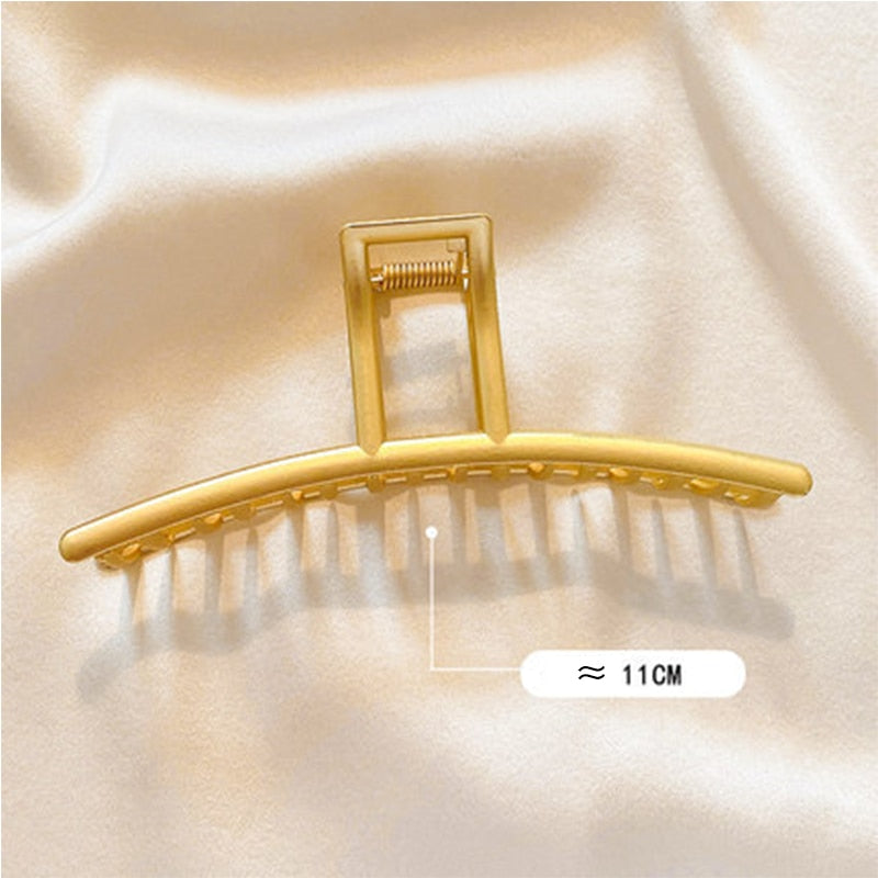 Fashion Gold Color Hollow Geometric Hair Clips Metal Hair Claw Cross Hairclip Headband Hairpin Hair Crab Women Hair Accessories